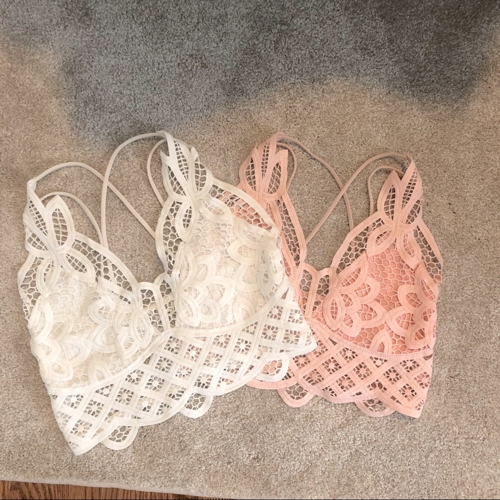 2 Pineapple Style Lace Bralettes